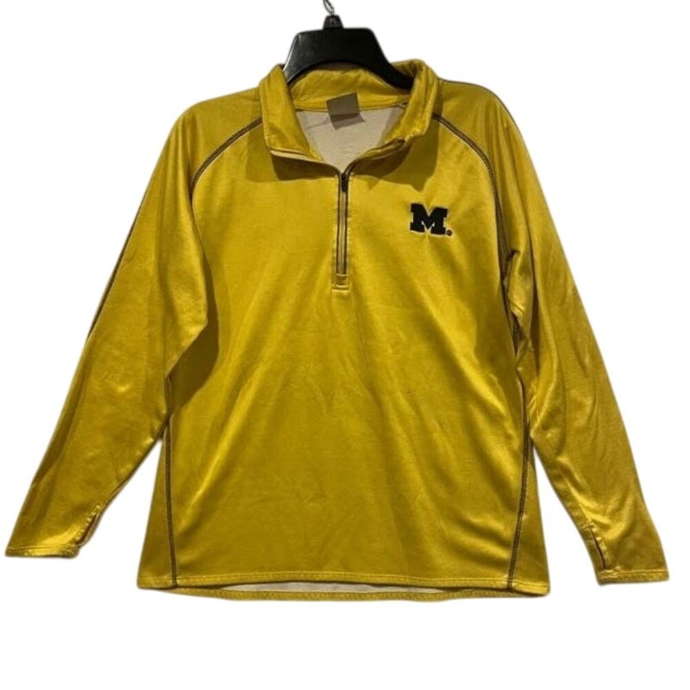 Michigan‎ Wolverines 1/4 Quarter Zip Pullover Sweatshirt Football Collegiate